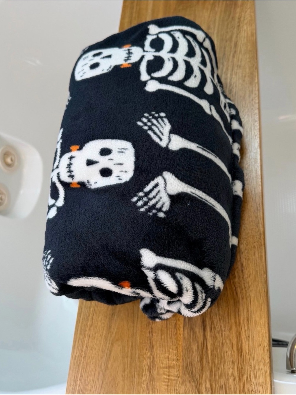 Black Skeleton Print Plush Throw Blanket target 50”x60”